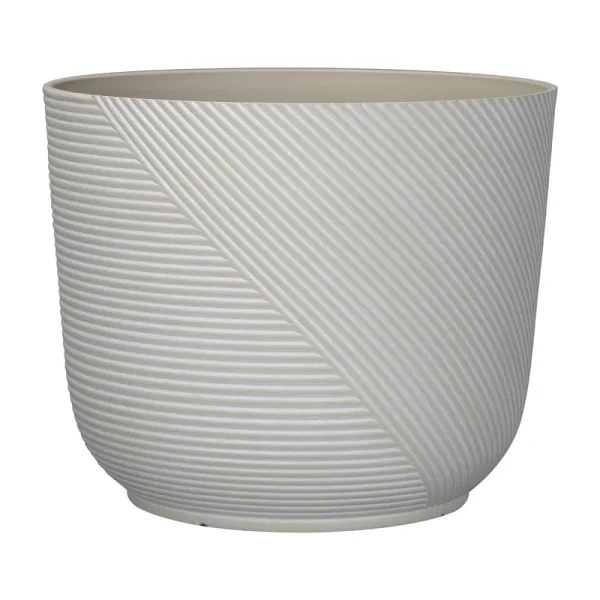 Allen + Roth 15.1-In W x 13-in H Ivory Resin Contemporary/Modern Indoor/Outdoor Planter in White | PLI5416TBI