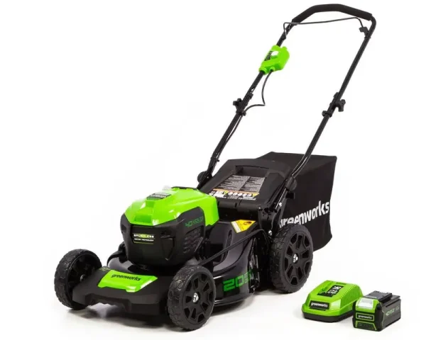 Greenworks 40V 20 in. Cordless Brushless Push Lawn Mower with 4.0 Ah Battery and Quick Charger, 2516302