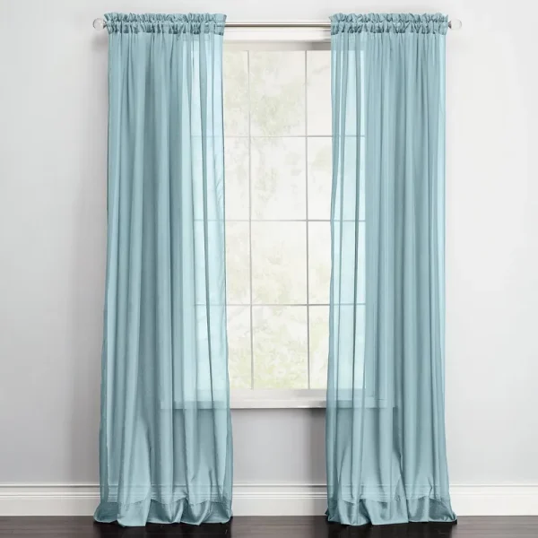 BH Studio Sheer Voile Rod-Pocket Panel Pair by BH Studio in Seaglass (Size 120"W 63" L)