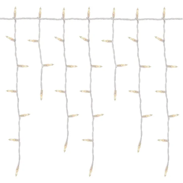 Holiday Time Clear Icicle Christmas Lights with Wire - White - 19 ft
