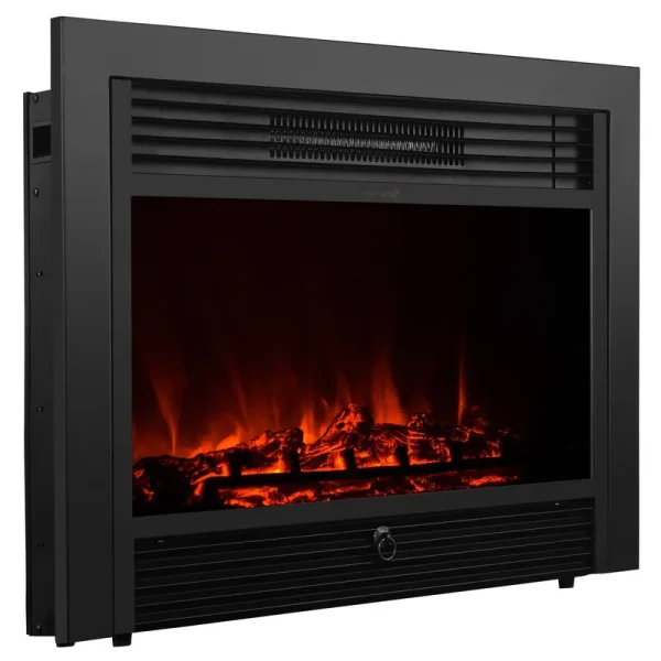 28.5" Electric Fireplace 1500W Embedded Insert Heater with Remote, Realistic Wood
