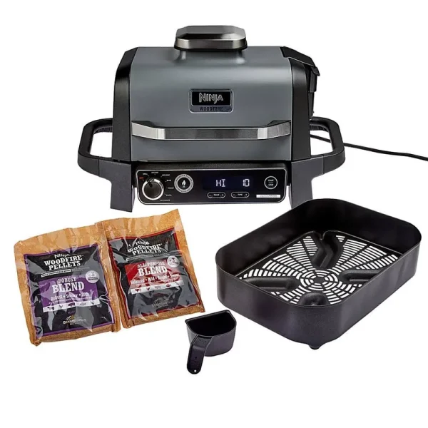 Ninja OG701 Woodfire Outdoor Grill, 7-in-1 Master Grill, BBQ Smoker