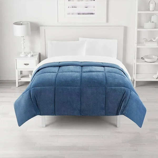 The Big One Plush Down-Alternative Reversible Comforter, Blue, Twin