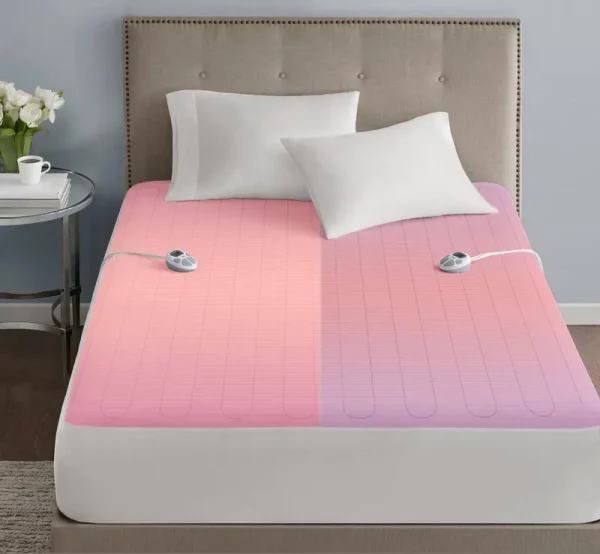 Serta Waterproof Mattress Pad-Cotton Blend Electric Bed Warmer with 10 Heat Set