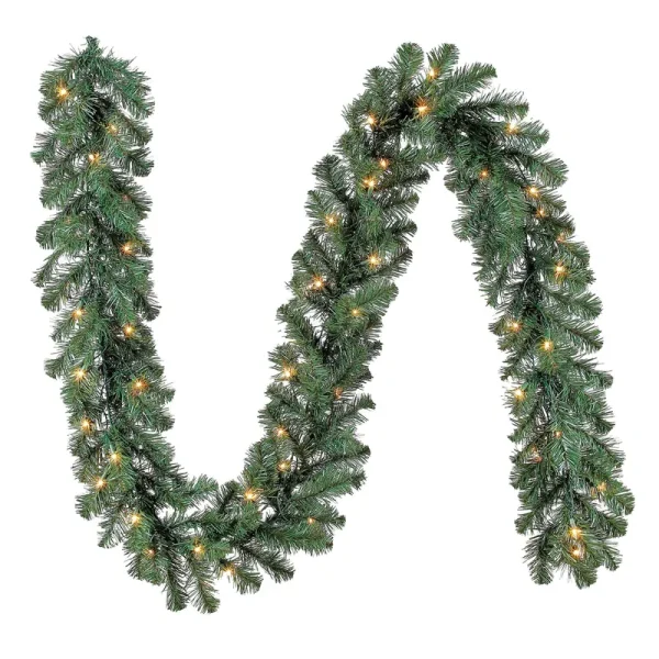 Holiday Time Pre-Lit Napa Artificial Christmas Garland with Clear Incandescent Lights - 9 ft