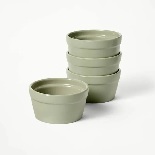 4pc Stoneware Ramekin Set Green - Figmint