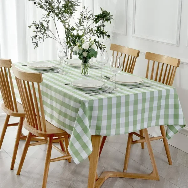 maxmill Checkered Rectangular Tablecloth Water Resistance Antiwrinkle Spillproof Heavy Weight Soft Gingham Plaid Table Cloth for Buffet Banquet