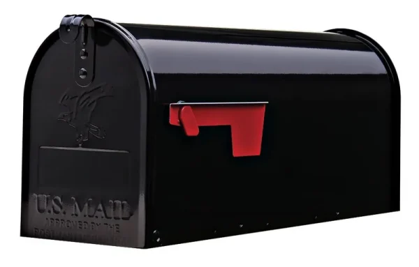 Gibraltar Mailboxes T1S00B00 Classic Medium, Steel, Post Mount Mailbox, Black