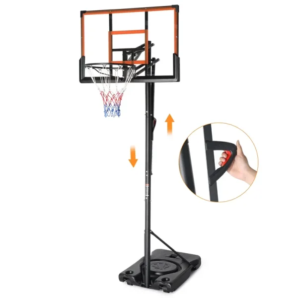 Ktaxon 4.4 - 10FT Portable Basketball Hoop, 44 in PC Backboard, Basketball Goal System Outdoor Indoor