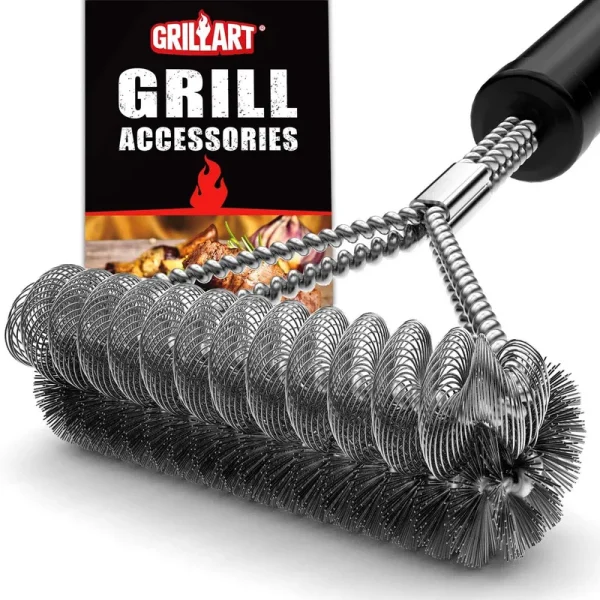 GRILLART Grill Brush Bristle Free & Wire Combined BBQ Brush - Safe & Efficient Grill Cleaning Brush- 17" Grill Cleaner Brush for Gas/Porcelain