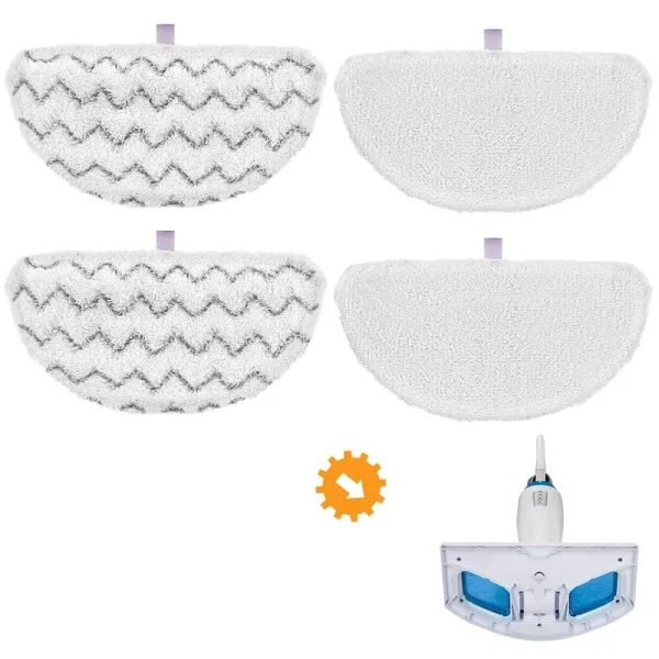iSingo 4 Pack Bissell Steam Mop Pads Compatible with Bissell Powerfresh 1806 1940 1544 1440 2075a Series, Replacement Part Model #5938#203-2633