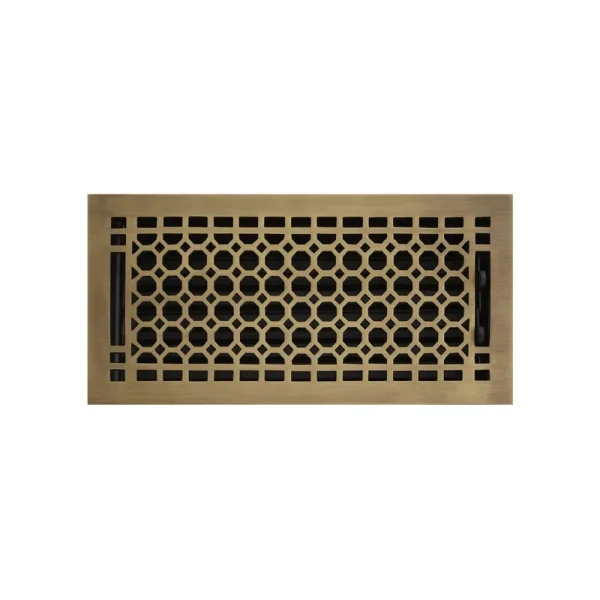 Signature Hardware 929149-6-12 Honeycomb Brass Floor Register - Brass, Size: 6 x 12, Gold