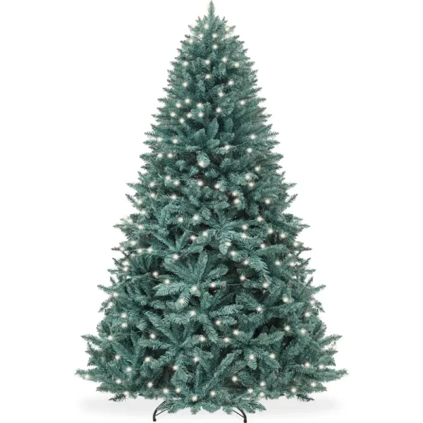 Best Choice Products 9ft Pre-Lit Blue Spruce Christmas Tree w/ Foldable Base, 700 Lights, 2236 Tips