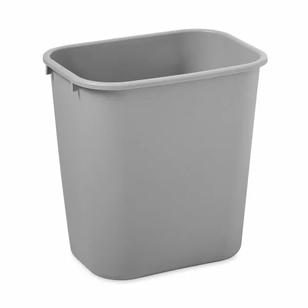 Rubbermaid Commercial, Standard Series Wastebaskets, Size: 15' H x 14.375' W x 10.25' D, Grey