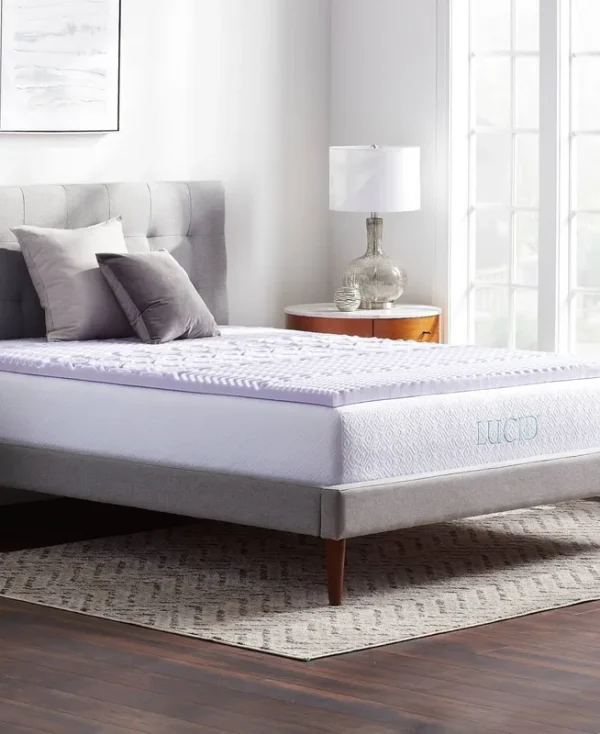 Dream Collection by Lucid 2" 5-Zone Lavender Foam Twin XL Mattress Topper Purple