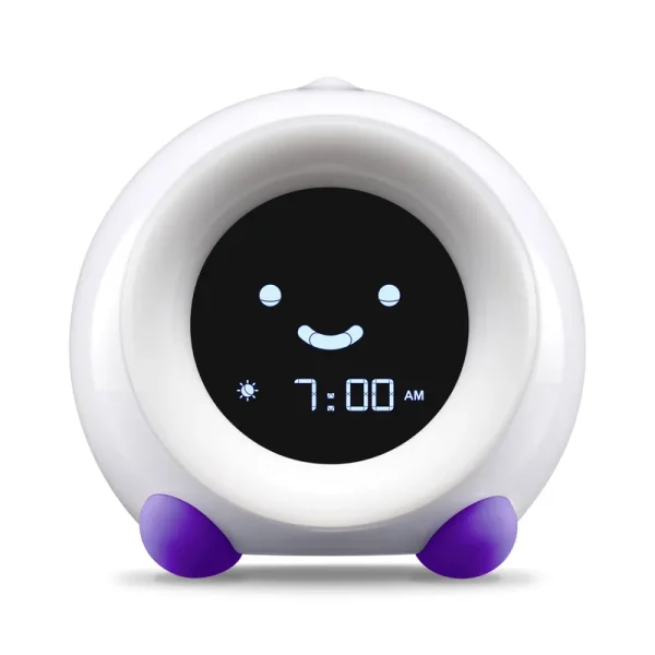Mella Ready To Rise Children's Sleep Trainer Night Light and Sleep Sounds Machine Alarm Clock, Purple