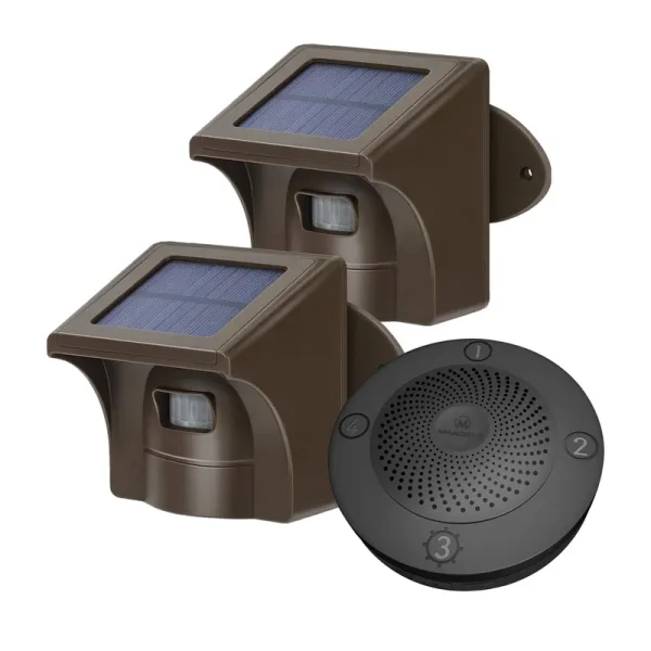 eMACROS 1/2 Mile Long Range Solar Wireless Driveway Alarm Outdoor Weather Resistant Motion Sensor & Detector-Security Alert System-Monitor & P