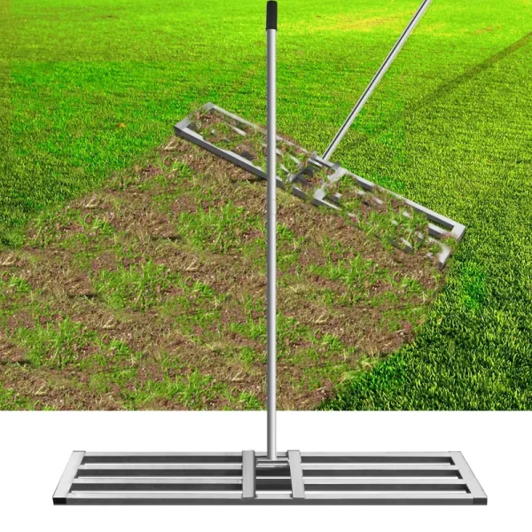 30x10 inch Lawn Leveling Rake,6.5ft Handle Lawn Leveler for Yard Garden Lawn Leveling Rake,Stainless Steel Leveling Rake Landscape Rake,Yard Lawn