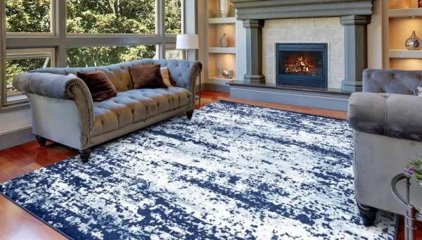 Concord Global Trading Jefferson Collection Abstract Navy 3 ft. x 4 ft. Area Rug