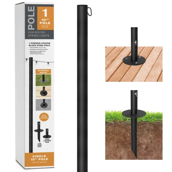 Excello Global Products EGP-HD-0429 Bistro String Light Pole
