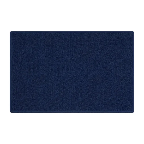 Mainstays Solid High Low Loop Kitchen Mat 18in x 27in Navy Blue