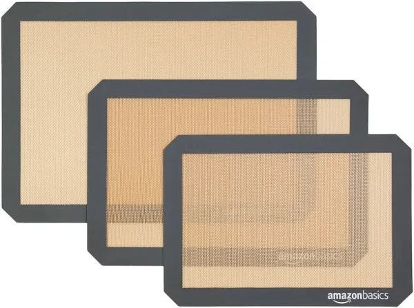 Basics Silicone, Non-Stick, Food Safe Baking Mat - Pack of 3, Beige