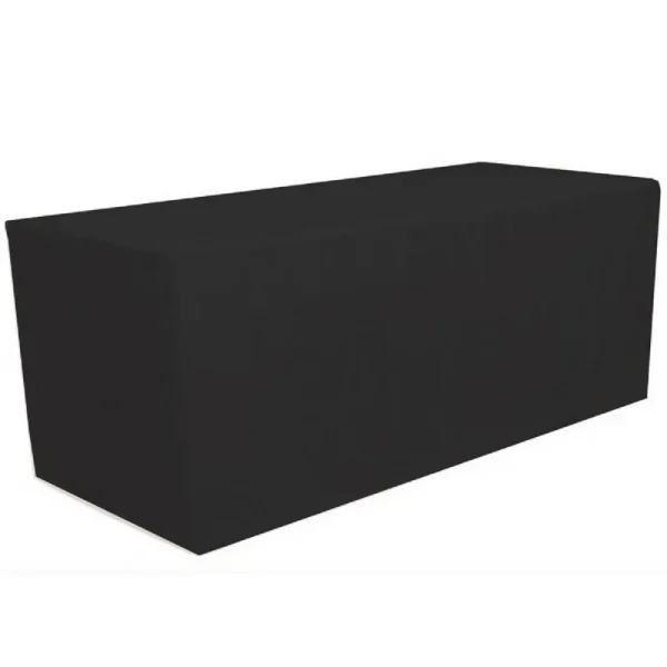 GW Linens Black 8' ft. Fitted Polyester Tablecloth Table Cover