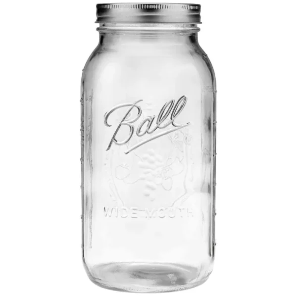 Ball 1 64oz Wide Mouth Half Gallon Mason Jar, Clear