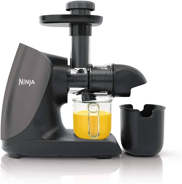 Ninja JC101 Cold Press Pro Compact Powerful Slow Juicer with Total Pulp Control & Easy Clean, Graphite (renewed), Black, 13.78 in Lx6.89 in Wx14.1