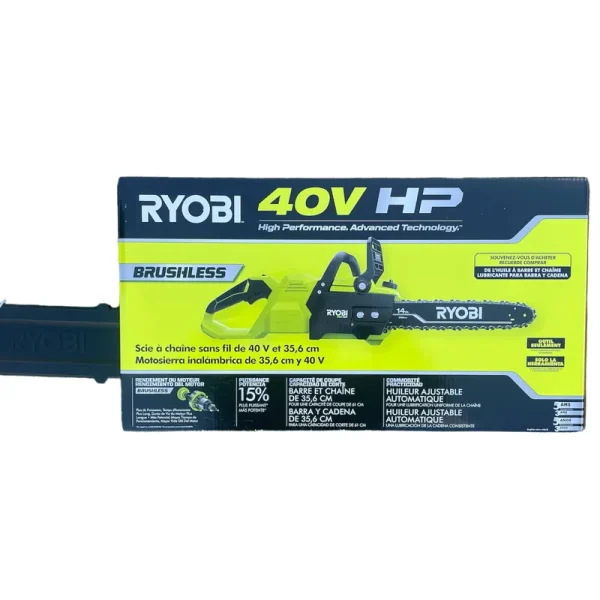 Ryobi RY405010 40 Volt HP Brushless 14 inch Electric Cordless Chainsaw Tool Only