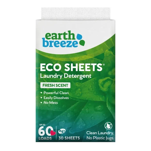 Earth Breeze Laundry Detergent Sheets - Fresh Scent - 60 Loads