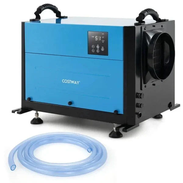 124 PPD Commercial Dehumidifier, 1300 Sq.Ft Crawl Space Dehumidifier with Drain Hose, Auto Defrost, 3 Modes & 24H Timer for Basement, Warehouse