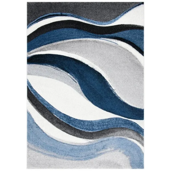 Tornillo Abstract Gray/Blue Area Rug Orren Ellis Rug Size Rectangle 5'3