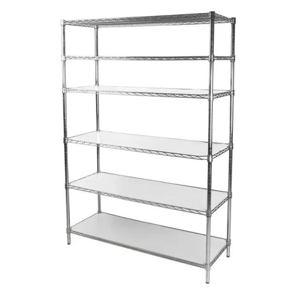 Hyper Tough 6 - Tier Wire Storage Shelves with Liners, 48" W x 18" D x 72" H, 3600 lb Load Capacity, Chrome