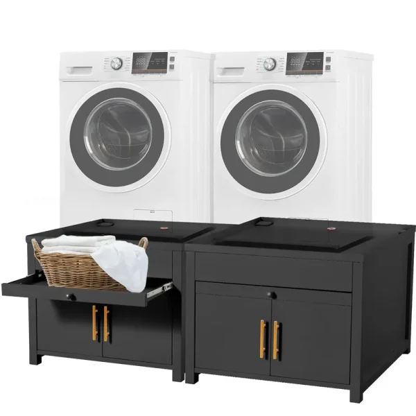 AECOJOY 2 Pack Laundry Pedestal, 700 LBS Capacity Washer Dryer Pedestal (Black)