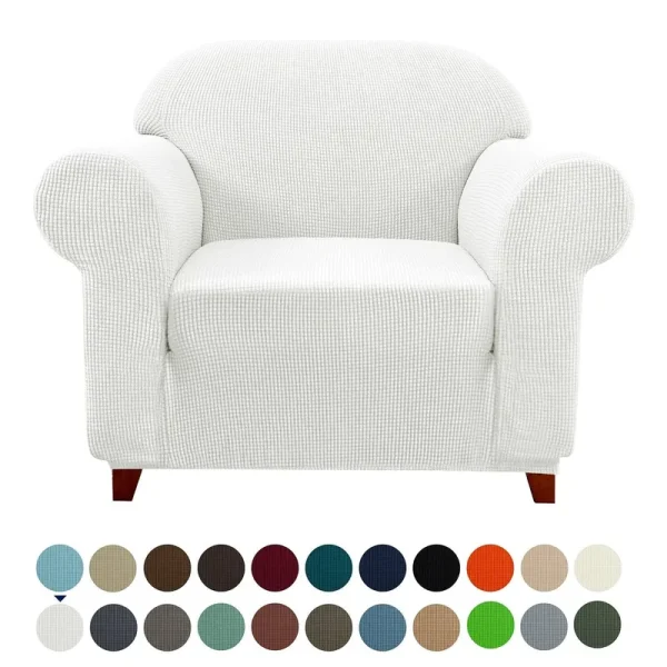 Subrtex 1-Piece Spandex Stretch Sofa Slipcover (Chair, Off-White)
