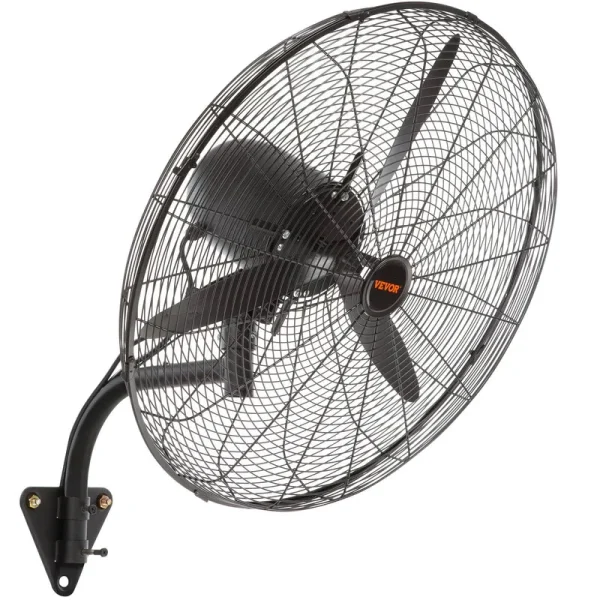 VEVOR 30 in. Wall-Mount Misting Fan - 3-Speed High Velocity Max. 9500 CFM Waterproof Oscillating Industrial Wall Fan