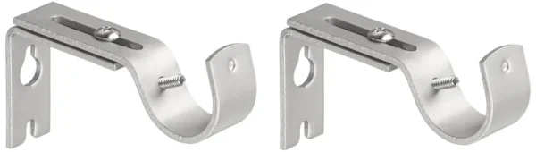 Amazon Basics Adjustable Wall Bracket, Set of 2, Nickel