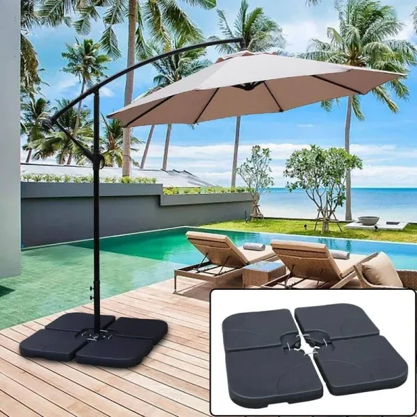 130 lbs. Capacity Weighted Cantilever and Offset Patio Umbrella Base in Black