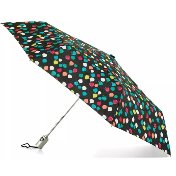 Totes Auto Open and Close Umbrella Bright Dots One Size