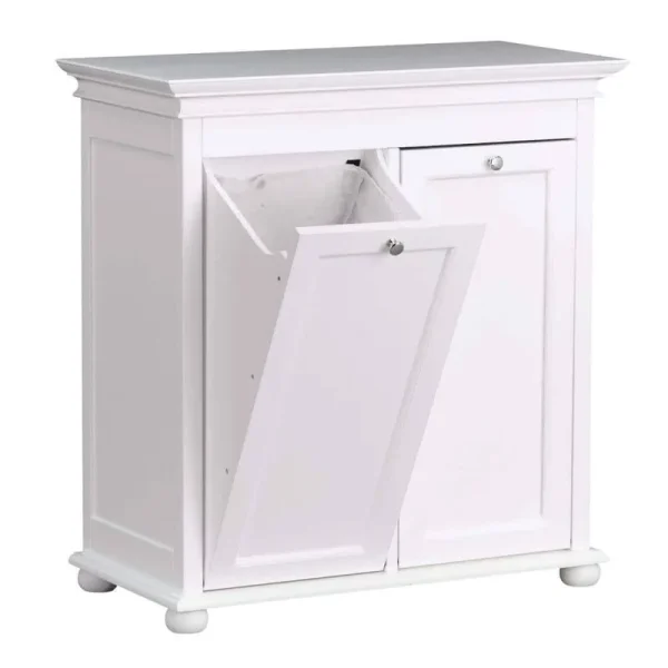 Hampton Harbor 35 in. Double Tilt-Out Hamper in White