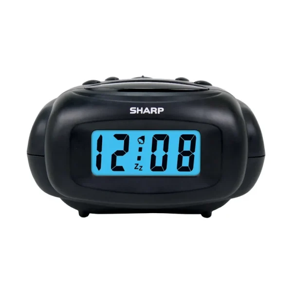 Sharp Black LCD Digital Alarm Clock