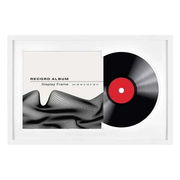 MCS Double Groove Record Album Frame, White, 16.5 x 25 in