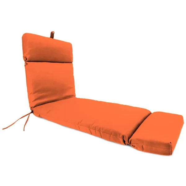 Jordan Manufacturing Sunbrella Canvas Tuscan Orange Solid French Edge Outdoor Cushion with Ties