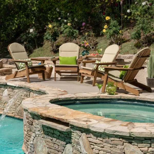 Christopher Knight Home Malibu Outdoor Adirondack Chair Cushion (Set of 4) by Khaki, Beige