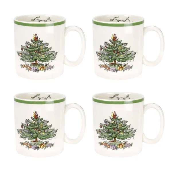 Spode Christmas Tree Set of 4 Mugs