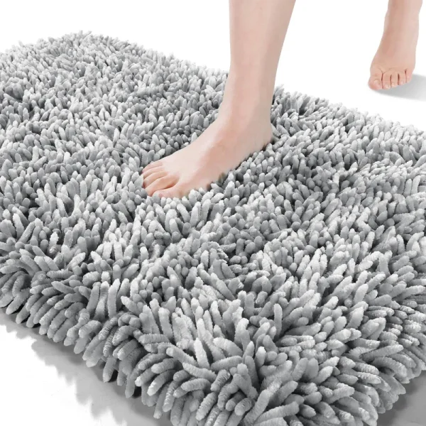 Yimobra Bathroom Rug Mat 24 x 17 inch, Extra Soft and Absorbent Luxury Chenille Shaggy Bath Rugs Non Slip, Machine Washble Dry, Plush Floor Carpet