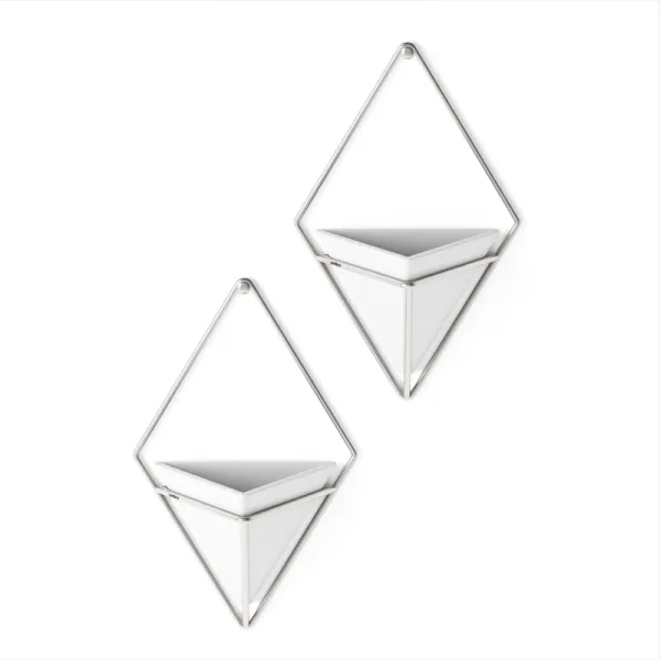 Umbra - Trigg Wall Planter - Set of 2 - White/Nickel