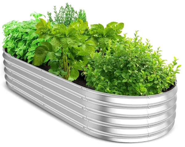 Utopia Home Galvanized Raised Garden Bed, 4ft x 2ft Lightweight Planter Boxes Outdoor with Easy Assembly, Large Garden Bed for Vegetables, Fruits,