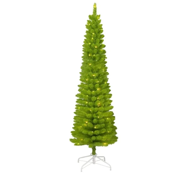 Jeco Inc. 72" Iron & Plastic Christmas Tree with LED Lights in Green